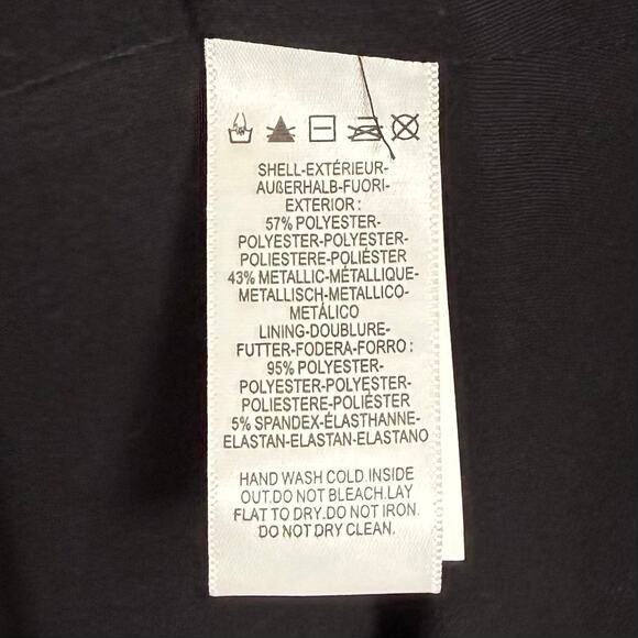 Dress The Population Cia Metallic Long Sleeve Maxi Dress Silver Black NWOT Large - Picture 8 of 9